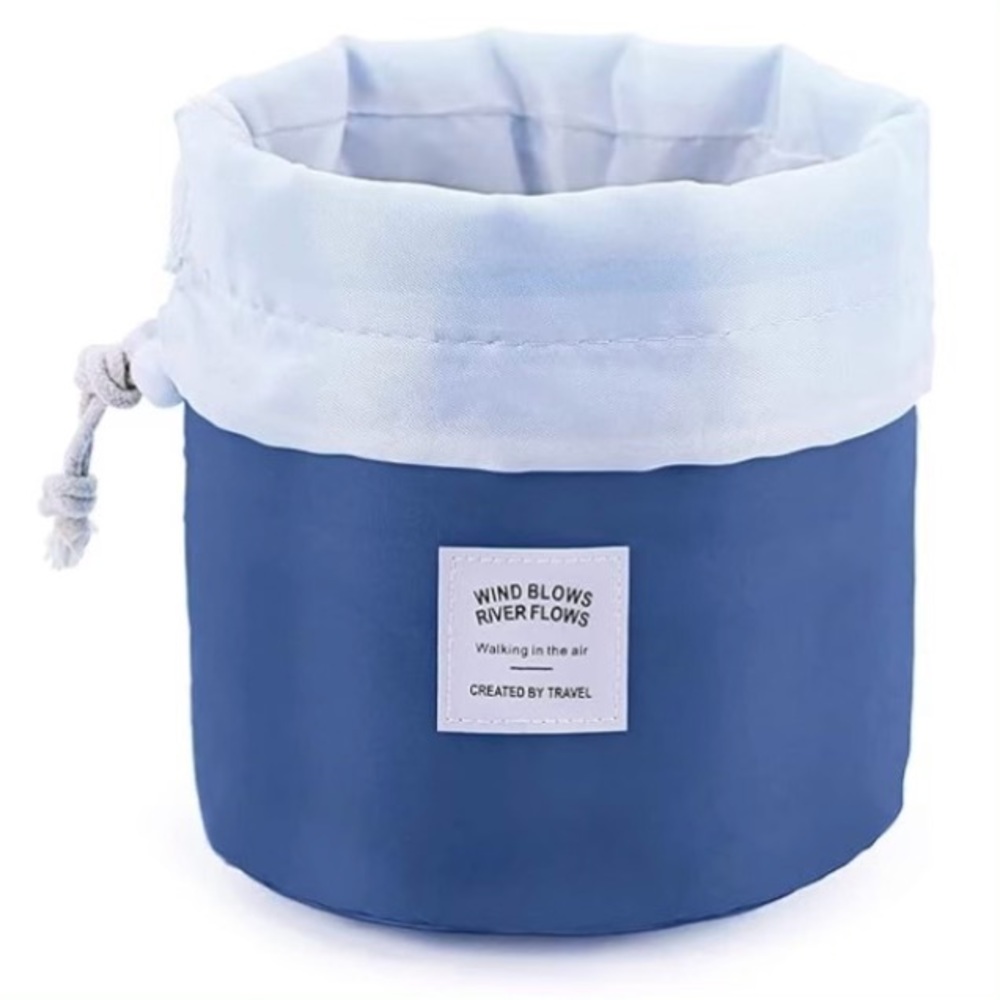 🎉NIB Travel Cosmetic Barrel Bag, Deep Blue